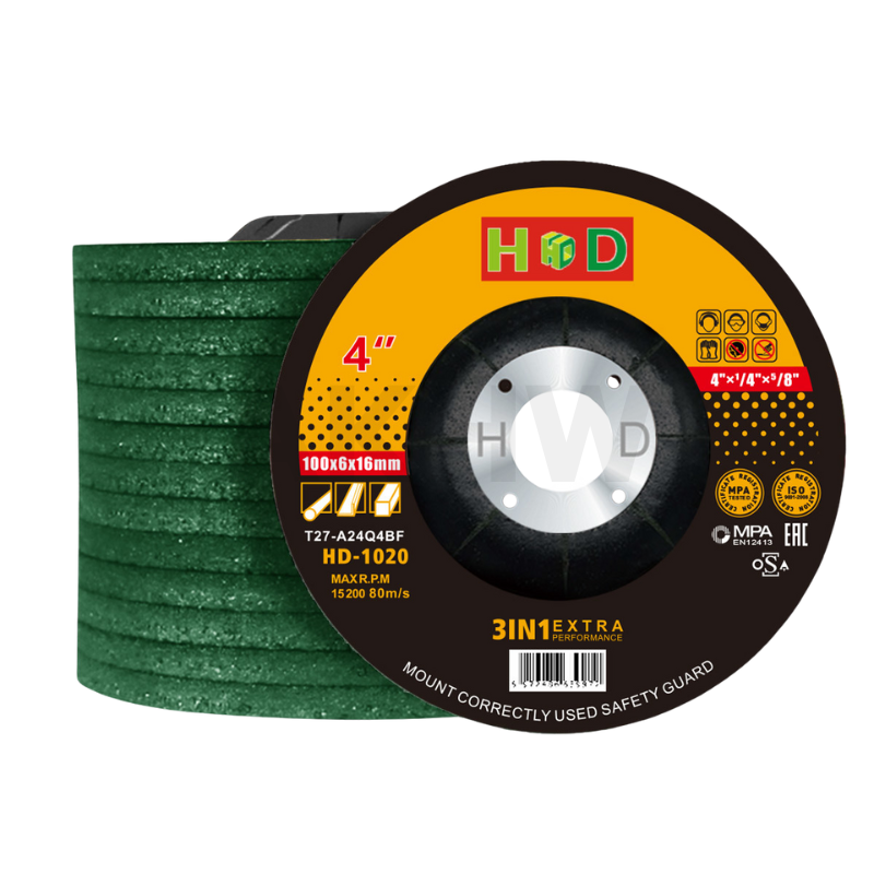 ใบเจียร์เหล็กแบบหนา/เจียร์สแตนเลส 4นิ้ว ยี่ห้อ HD ความหนา6mm (100x6x16mm) [ขายยกกล่อง/ยกลัง]