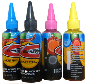 CANON น้ำหมึกเติม EXPRESS INKJET REFILL FOR CANON สำหรับเครื่องพิมพ์แคนนอน ขนาด 100ML BK/C/M/Y/LC/LM 500 กรัม