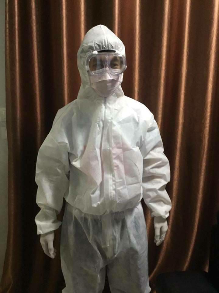 Coverall PPE สปันบอนด์ size L biosafety