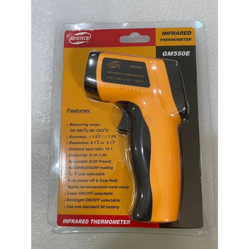 BENETECH เครื่องวัดอุณหภูมิแบบอินฟราเรด GM550E
