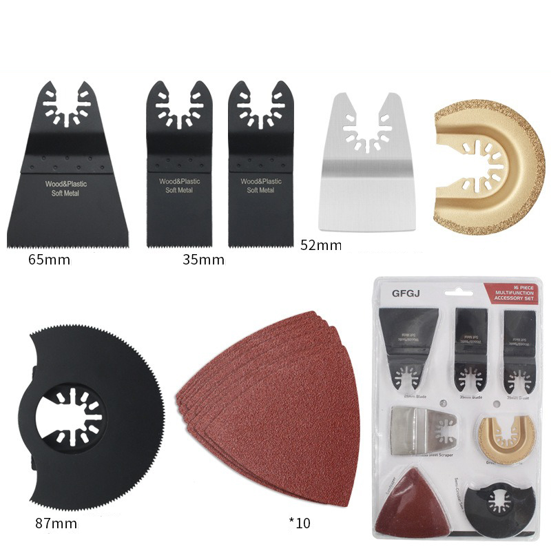 ชุดใบตัด ขัด เซาะ 16ชิ้น สำหรับเครื่องตัดขัดเซาะแบบสั่น/เครื่องตัดสั่นอเนกประสงค์ [ขายปลีก/ส่ง]