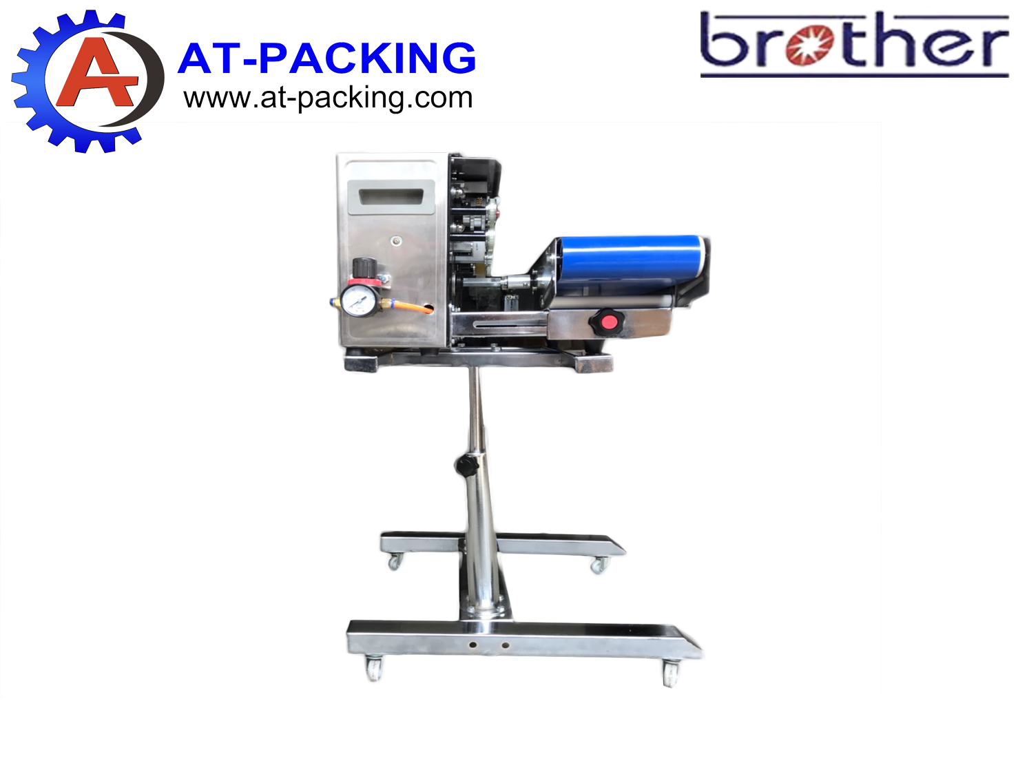 เครื่องซีลสายพานเติมไนโตรเจนและพิมพ์วันที่อัตโนมัติ FRD - 1000 LD แบบขาตั้งล้อเลื่อน