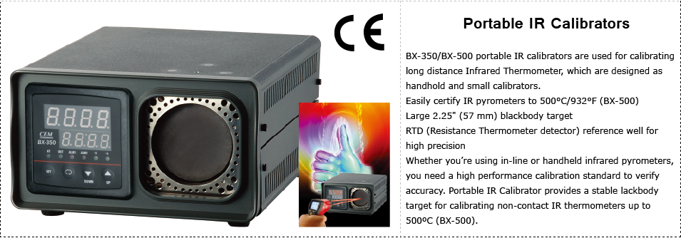 เครื่องสอบเทียบอินฟราเรดเทอร์โมมิเตอร์ Portable IR Calibratior รุ่น CEM BX-500 50 C ~ 350 C