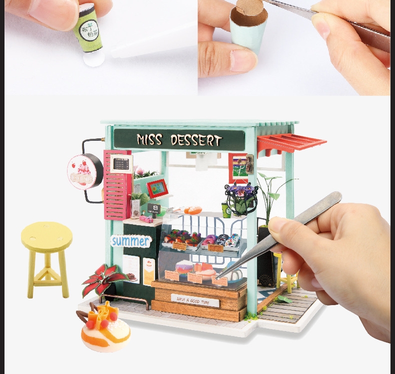 โมเดลจำลองร้านคาเฟ่รุ่นMiss dessert สำหรับนักสะสมและนักประดิษฐ์เพื่อมอบของขวัญในโอกาสพิเศษ