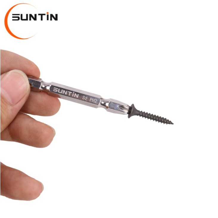 ดอกไขควงแม่เหล็กหัวแฉกคู่ SUNTIN PH2 ยาว 65mm (ราคาต่อดอก)
