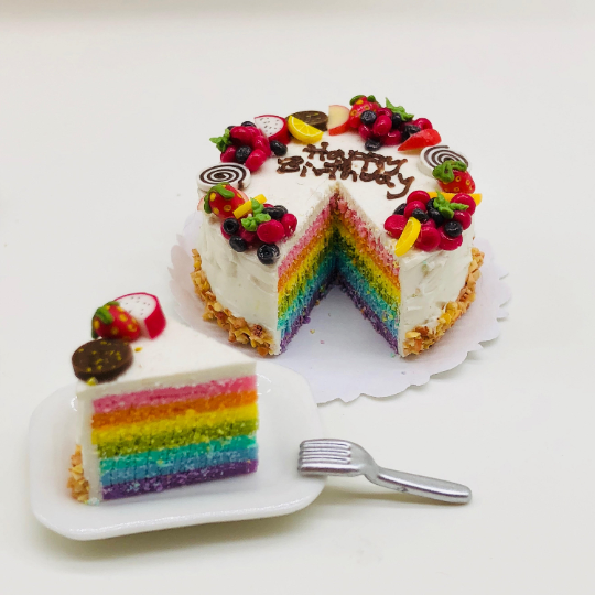 Miniature Jumbo Rainbow Cake แบบหั่นได้จริง