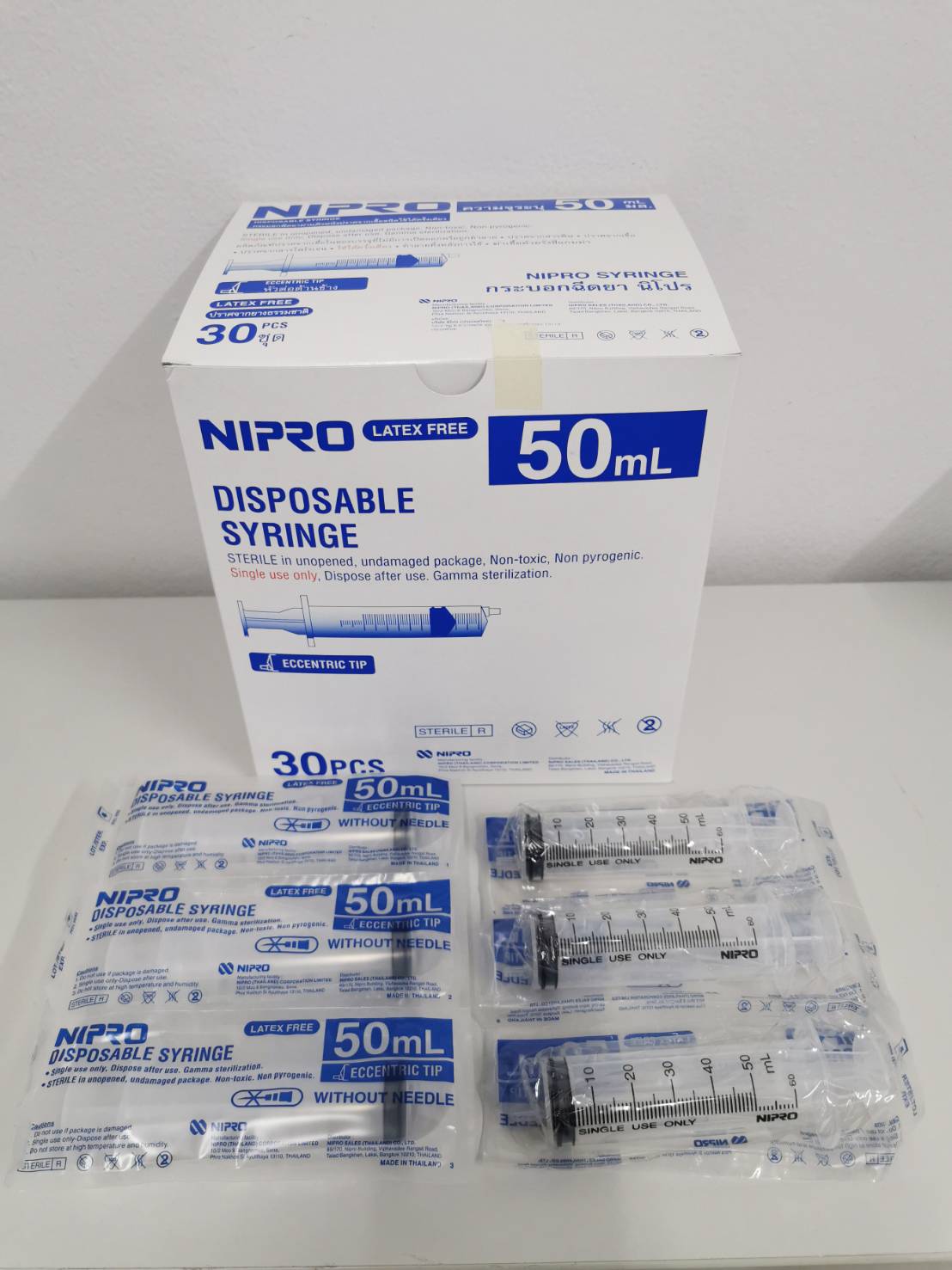 ไซริ้งพลาสติก (NIPRO) 50 ซีซี. (หัวฉีดจุกสั้น) 1ชิ้น