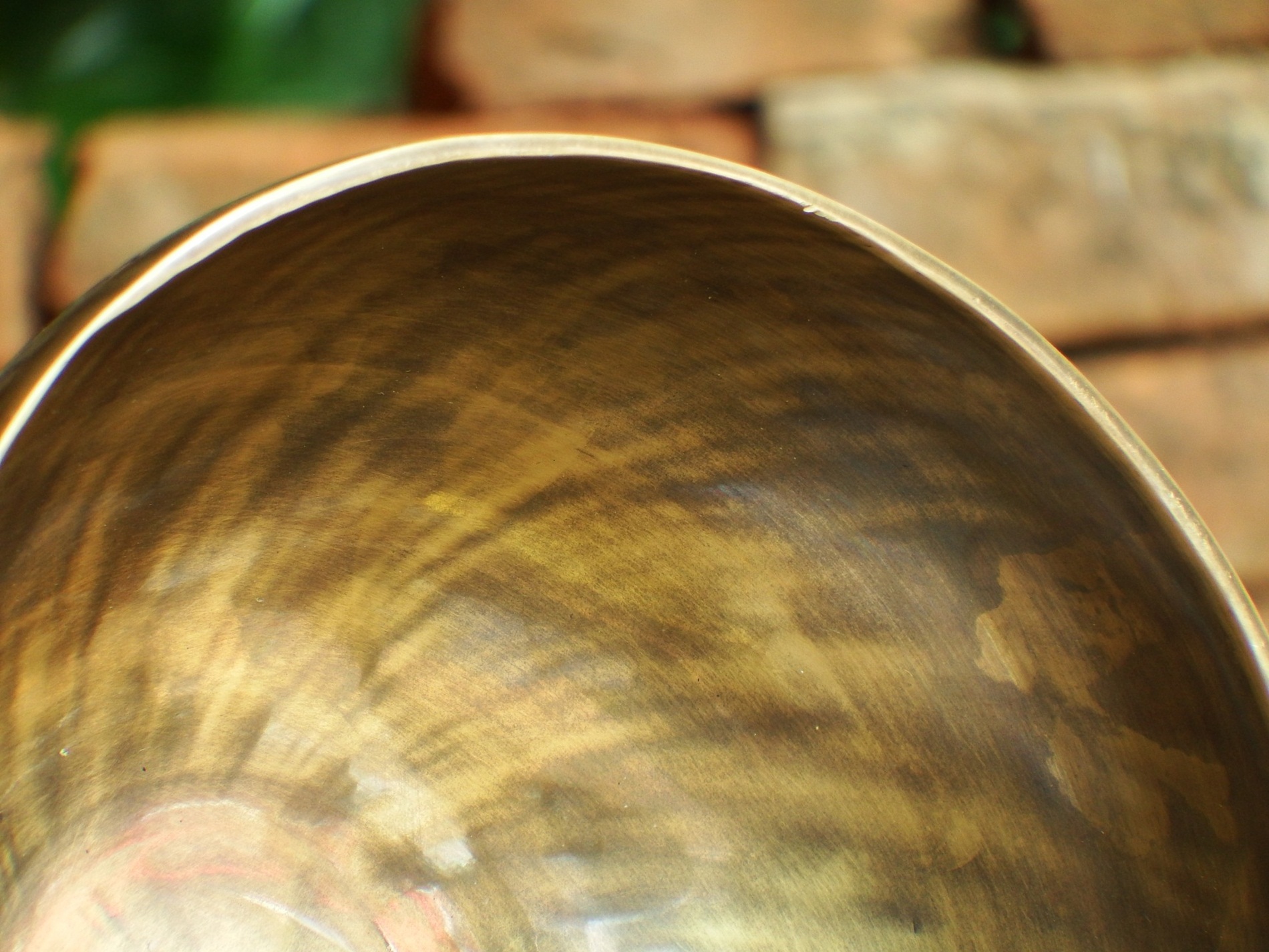 ขันทิเบต(ทองเหลือง) Tibetan Singing Bowl งานทำมือโดยช่างฝีมือชาวเนปาล (17 cm.)