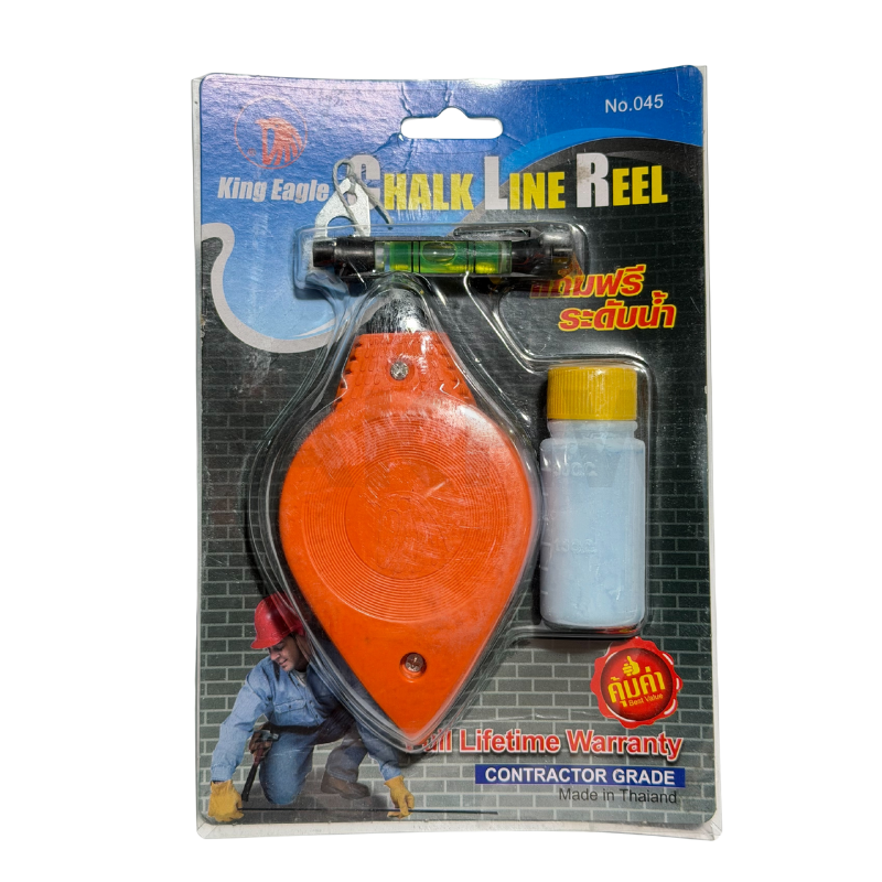 บักเต้าตีเส้น KingEagle พร้อมสีฝุ่น แถมระดับน้ำ ใช้ตีแนวเส้นตรง รวมไปถึงแนวระดับ [ขายปลีก/ส่ง]