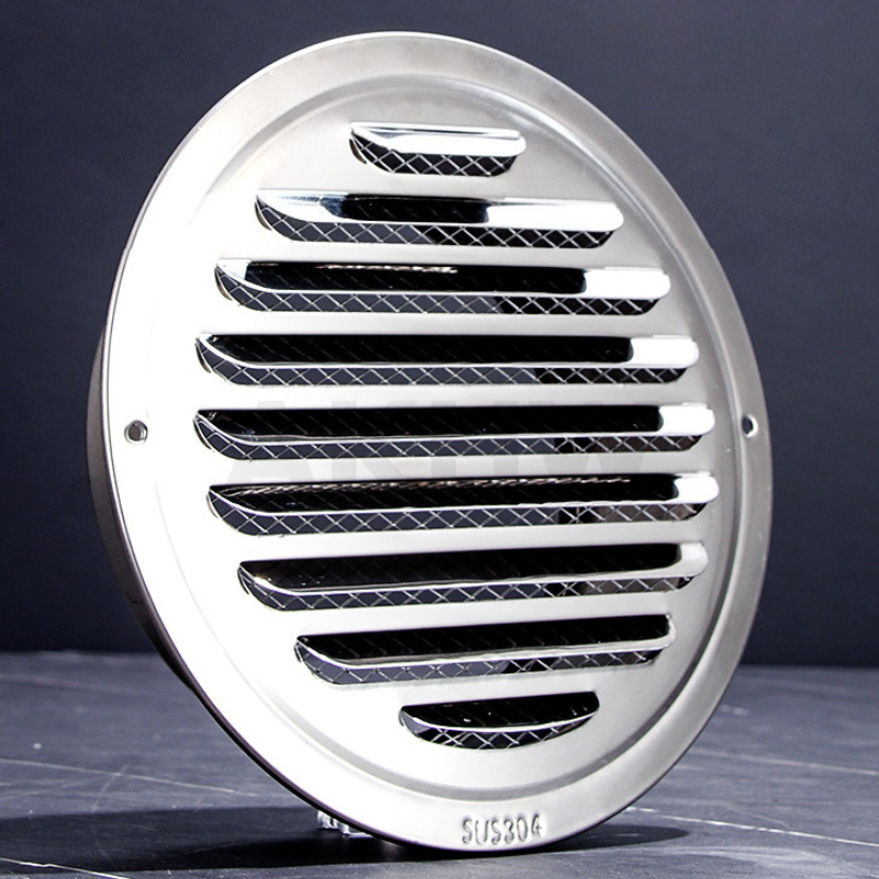 ตะแกรงระบายอากาศกลม/ฝาครอบท่ออากาศ KingsMan แบบไม่มีหมวกกันฝน SUS304 ทนทาน ไม่เป็นสนิม [ขายปลีก/ส่ง]