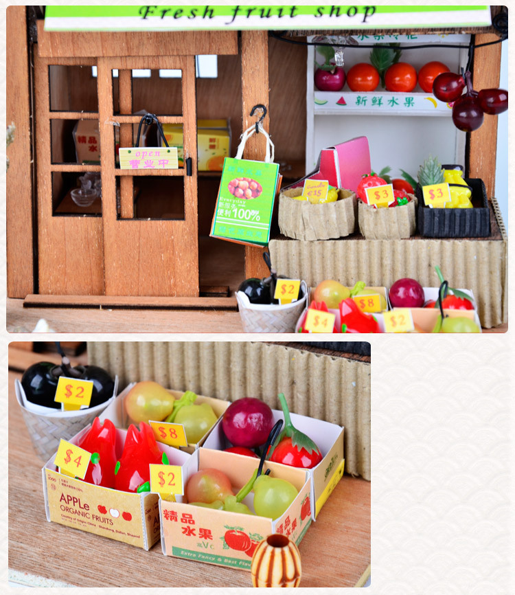 โมเดลจำลองร้านขายผลไม้สดสไตล์ญี่ปุ่นโบราณงานสำหรับนักสะสมโดยเฉพาะ THE BEST MODEL FRUIT MIXED