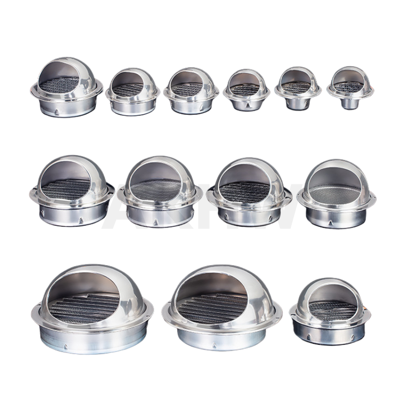 ตะแกรงระบายอากาศกลม/ฝาครอบท่ออากาศ KingsMan แบบมีหมวกกันฝน SUS304 ทนทาน ไม่เป็นสนิม [ขายปลีก/ส่ง]