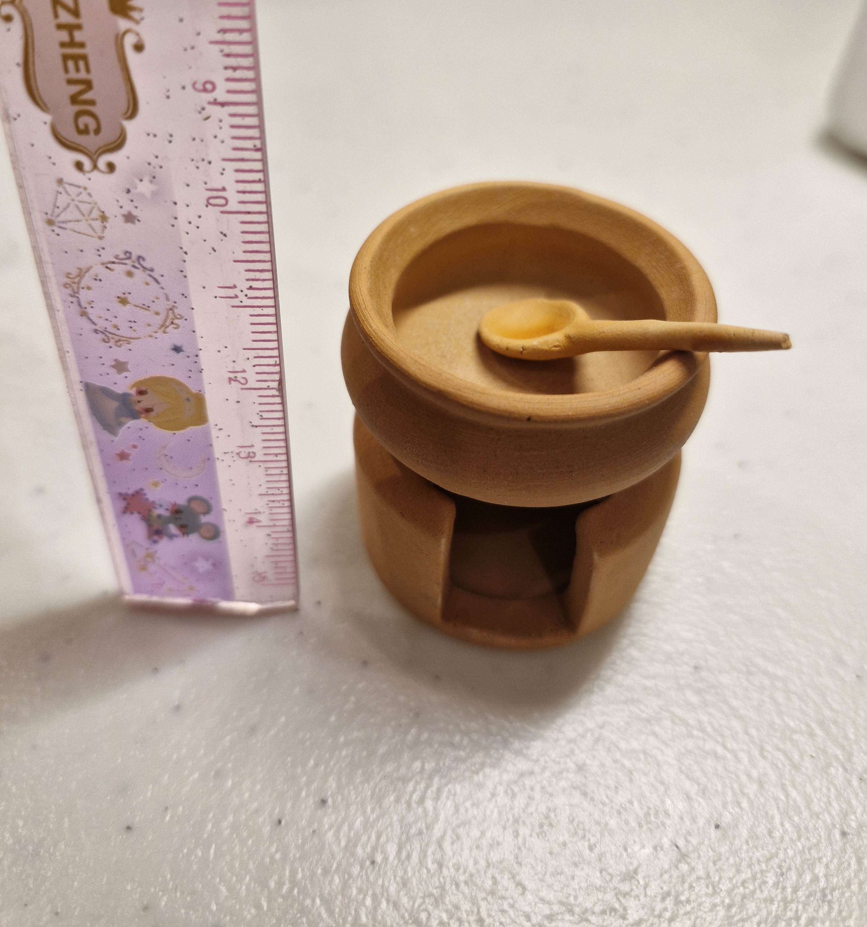 หม้อดินเผาจิ๋วงานดินปั้น สำหรับใส่อาหารจิ๋วจากดินปั้นดินไทยดินเกาหลี พร้อมทัพพีจากดินเผาจิ๋ว