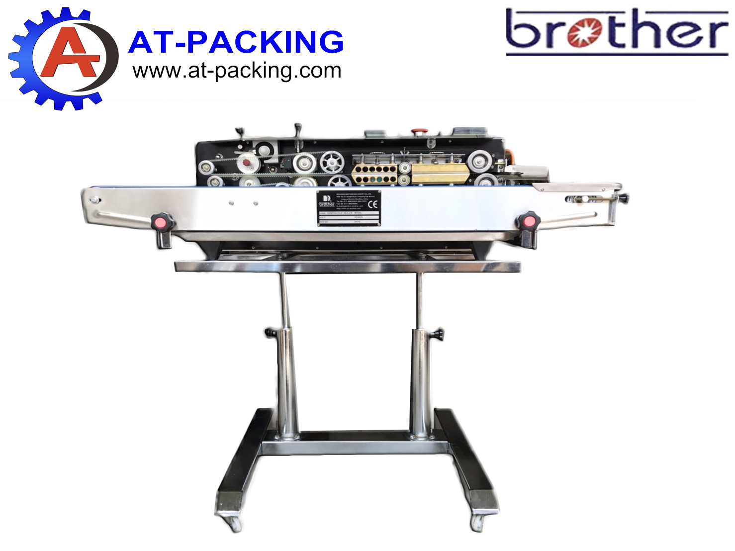 เครื่องซีลสายพานเติมไนโตรเจนและพิมพ์วันที่อัตโนมัติ FRD - 1000 LD แบบขาตั้งล้อเลื่อน
