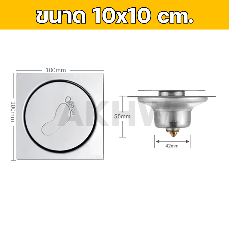 ตะแกรงน้ำทิ้งแบบกดเปิดปิด KingsMan สแตนเลส SUS304 แข็งแรง ไม่เป็นสนิม [ขายปลีก/ส่ง]