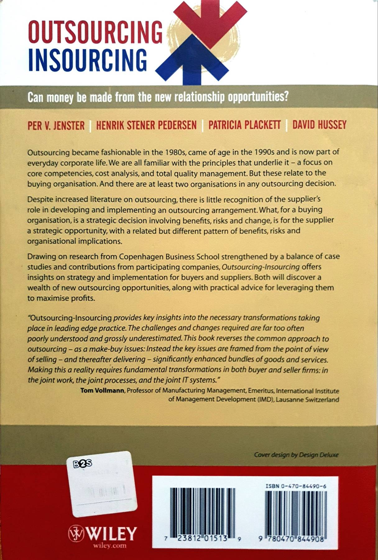 Outsourcing -- Insourcing by Jenster, Per V - Pedersen, Henrik Stener - Plackett, Patricia (Hardcover)