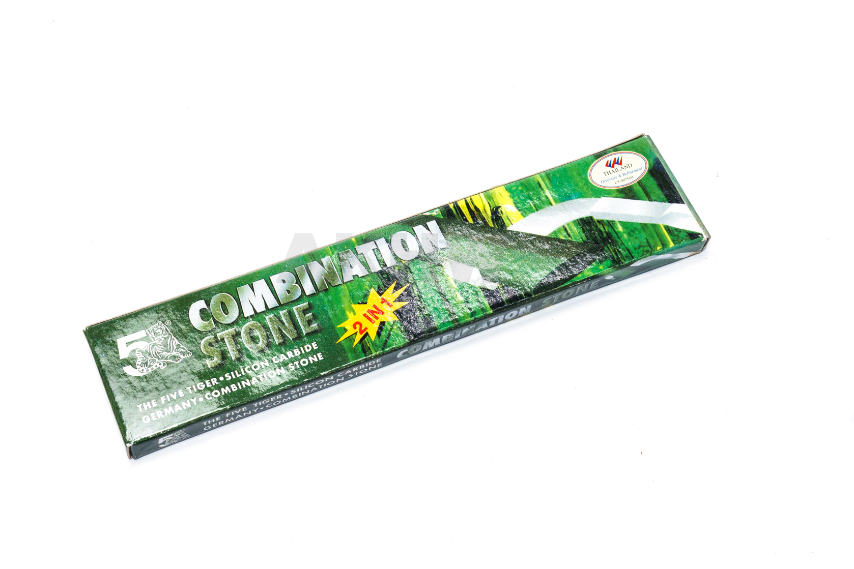 หินลับมีดกรีดยาง 7" 2in1 ตราห้าเสือ **ของแท้** [ขายส่ง]