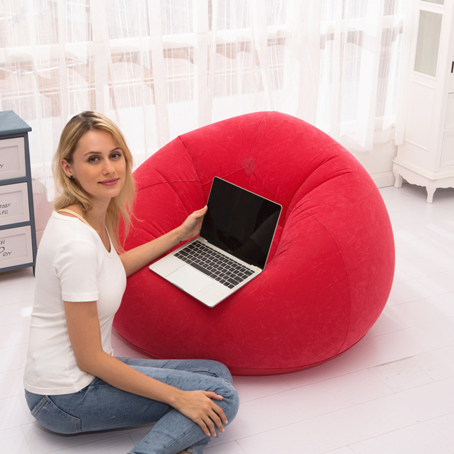 โซฟาเป่าลม ทรงหยดน้ำ โซฟาลม เก้าอี้เป่าลม เก้าอี้ Beanbag โซฟาญี่ปุ่น โซฟานั่งพื้น ที่นั่งเป่าลม (สีแดง) รุ่น HC-024