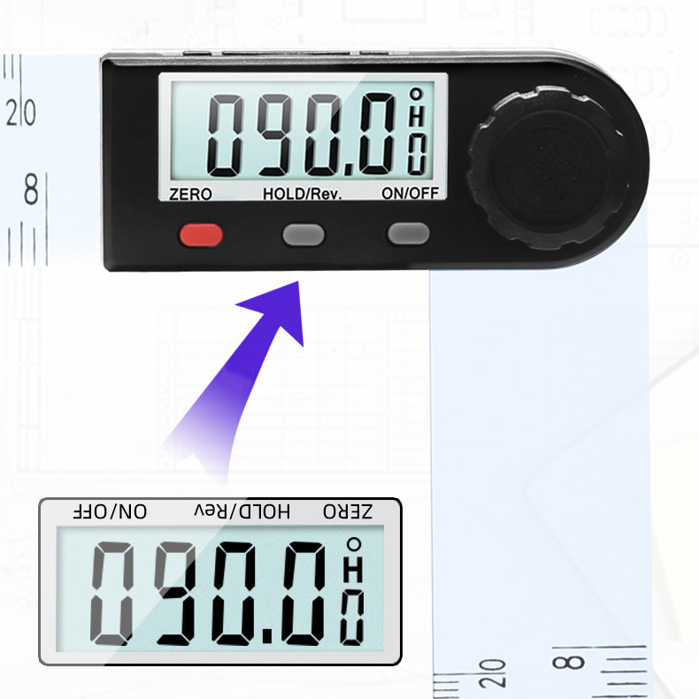 ไม้บรรทัดวัดองศาดิจิตอล สำหรับรวัดมุมอาศาและวัดความยาว [ขายปลีก/ส่ง]