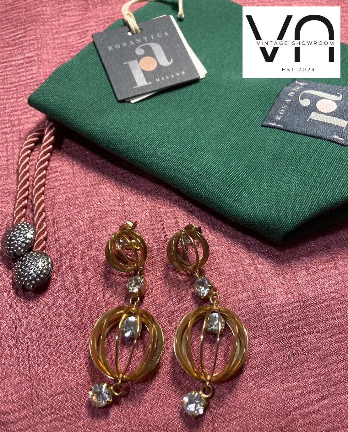 J00040 Brandname: ต่างหู Rosantica Milano ของแท้ 100% รวมถุงผ้า Vintage Earrings Rosantica Milano 100% Authentic Earrings JINGLE JANGLE Bell Balls GEOMETRIC Kinetic