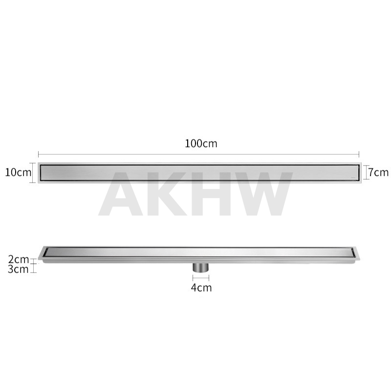 ตะแกรงน้ำทิ้งแบบยาว ลายเรียบทึบ KingsMan วัสดุสแตนเลสแท้ SUS304 ทนทาน ไม่เป็นสนิม [ขายปลีก/ส่ง]
