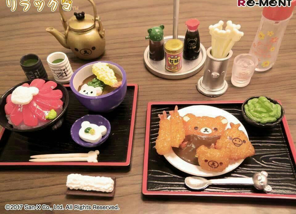 รีเม้นท์ของเล่นจิ๋วอาหารมื้อค่ำชุดริลักคุมะRilakkuma dinner japanese อาหารรีเม้นท์จำลองอาหารญี่ปุ่นจิ๋ว