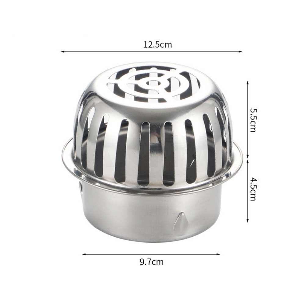 ตะแกรงฝาครอบท่อระบายน้ำกลม แบบเรียบ/โค้ง สแตนเลสแท้ SUS304 ยี่ห้อ Kingsman สำหรับป้องกันขยะ เศษใบไม้ลงท่อ [ขายปลีก/ส่ง ราคาถูก]