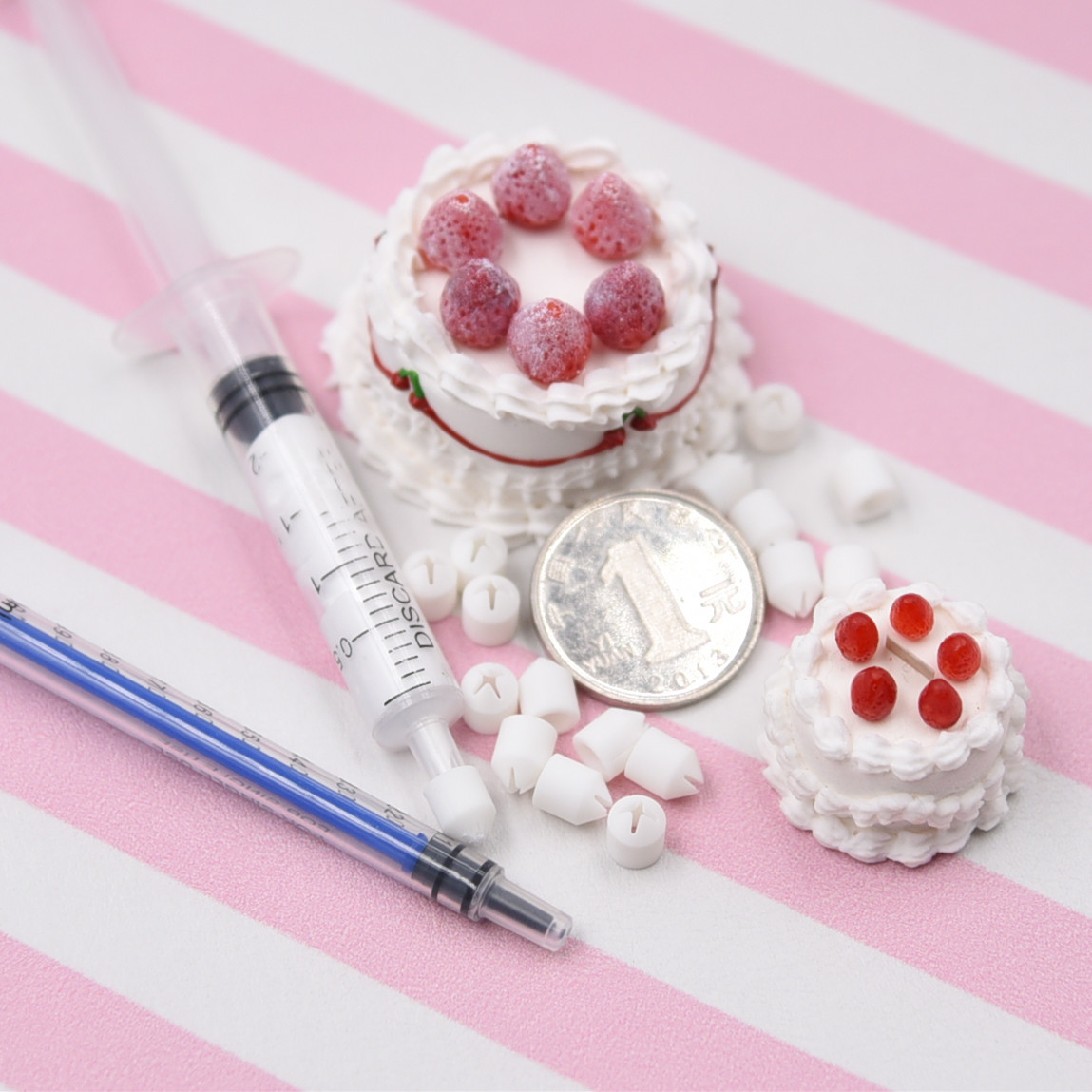 DIY มินิเค้กตกแต่งหัวฉีดครีมกาว 3D เข็มฉีดยา jam หัวฉีดขนาดเล็กของเล่นกินได้ครีมดินตกแต่งหัวฉีด