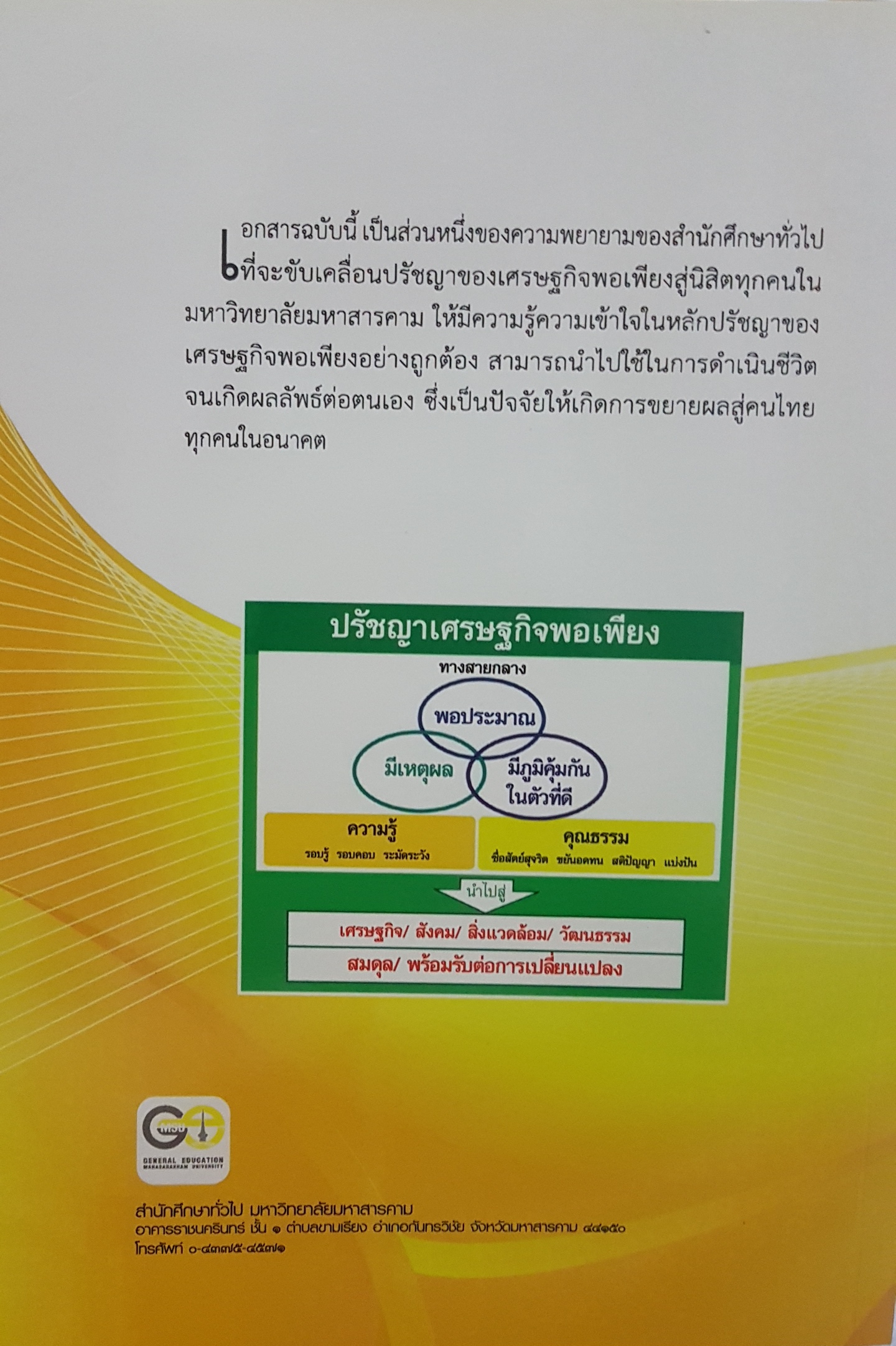 ปรัชญาของเศรษฐกิจพอเพียง (Philosophy of Sufficiently Economy)