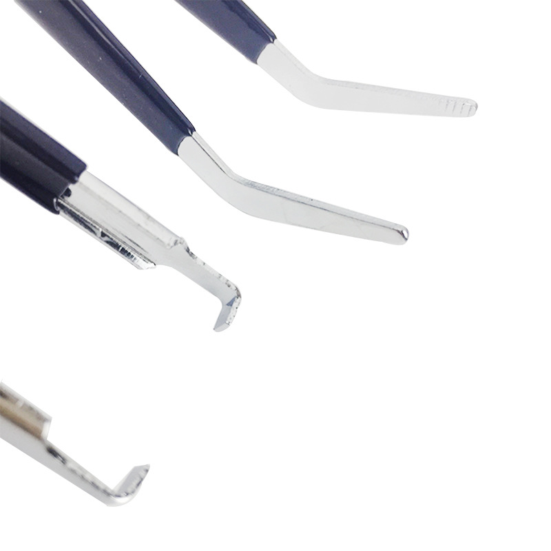 แหนบปากคีบ ครบชุด 7 ชิ้น ป้องกันไฟฟ้าสถิตสำหรับอุปกรณ์อิเล็กทรอนิกส์/เครื่องประดับ