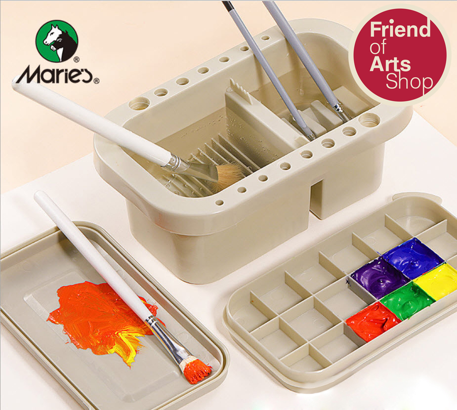 ถังล้างพู่กัน และ จานสี 3 ชั้น มีให้เลือกทั้งแบบมีหูหิ้ว และไม่มีหูหิ้ว