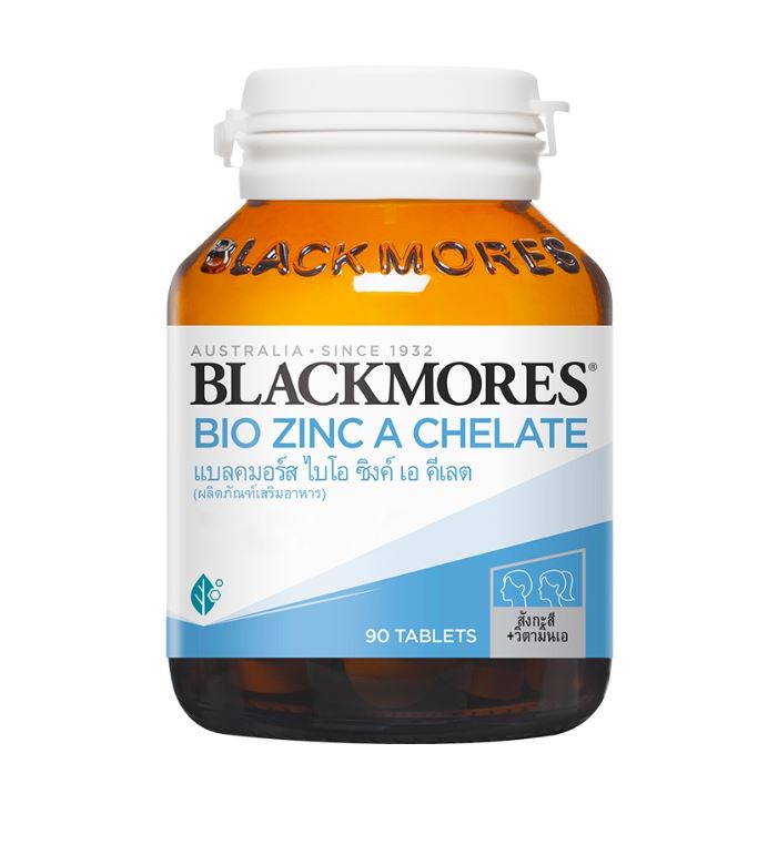 Blackmores แบลคมอร์ส Bio Zinc A Chelate (90 Tabs) ไบโอ ซิงค์ เอ คี เลต ผลิตภัณฑ์เสริมอาหาร 90 เม็ด