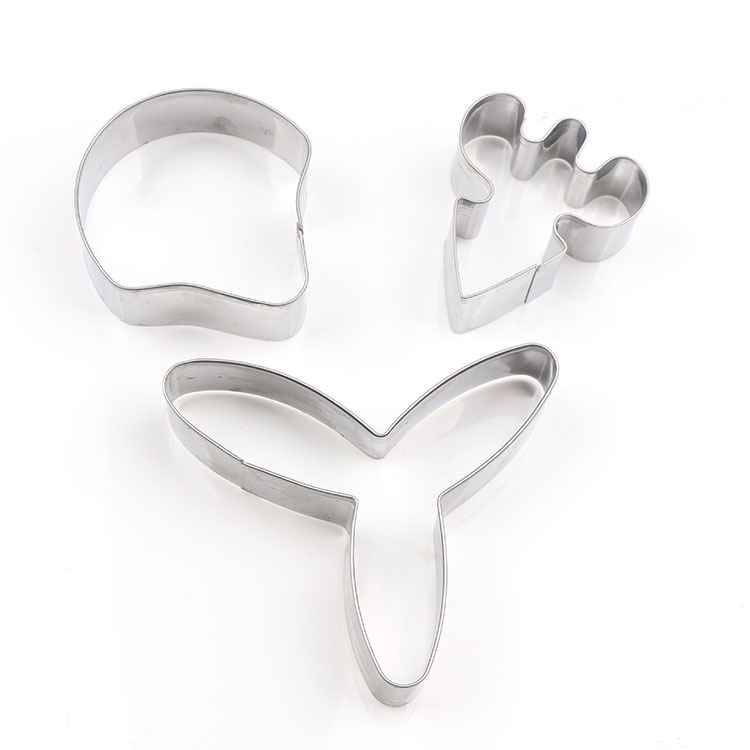 แม่พิมพ์ตัดดอกไม้น้ำตาลสแตนเลสเค้ก DIY เครื่องมือ Phalaenopsis แม่พิมพ์ดอกไม้น้ำตาล 3 ชิ้นสำหรับงานประดิษฐ์ดอกไม้จากดินไทย