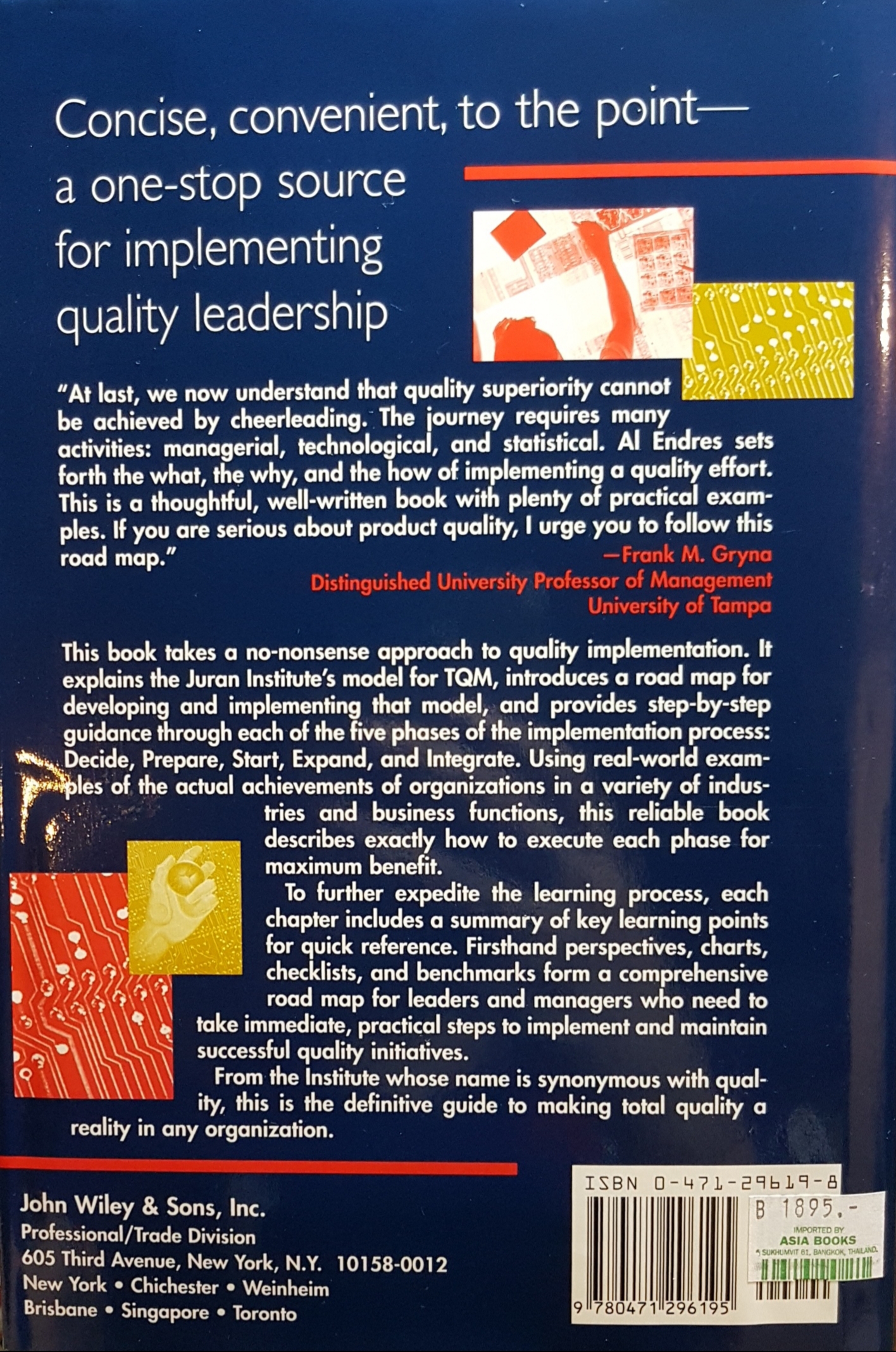 Implementing Juran's Road Map for Quality Leadership Benchmarks and Result Al Endres