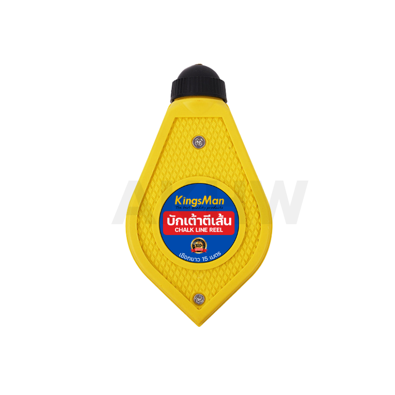 บักเต้าตีเส้น KingsMan เชือกยาว 15 เมตร คละสี พร้อมสีฝุ่น ใช้ตีแนวเส้นตรง/แนวระดับ [ขายปลีก/ส่ง]