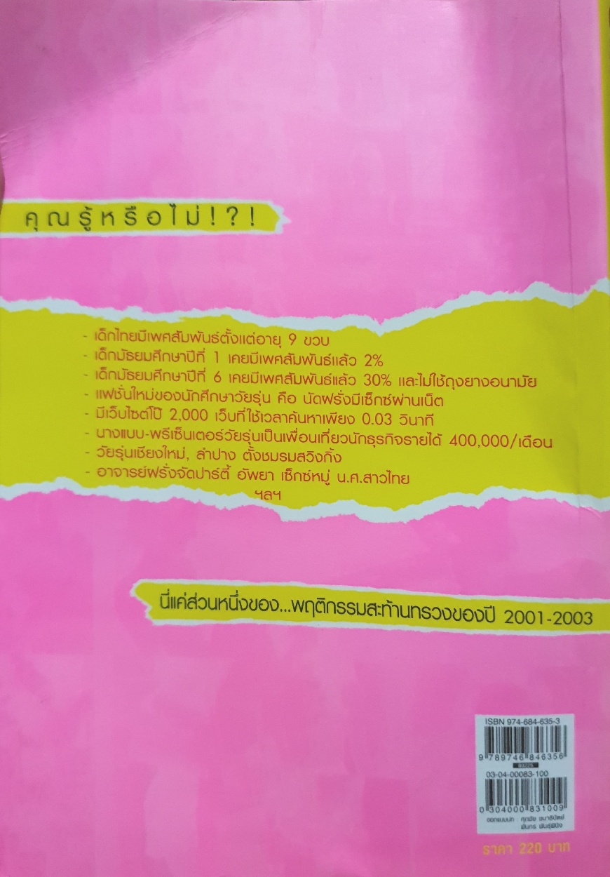 Sex Teen Thailand (มั่วเซกซ์ อัพยา ค้ากาม...ฤานิยามวัยรุ่นไทย 2001-2003)