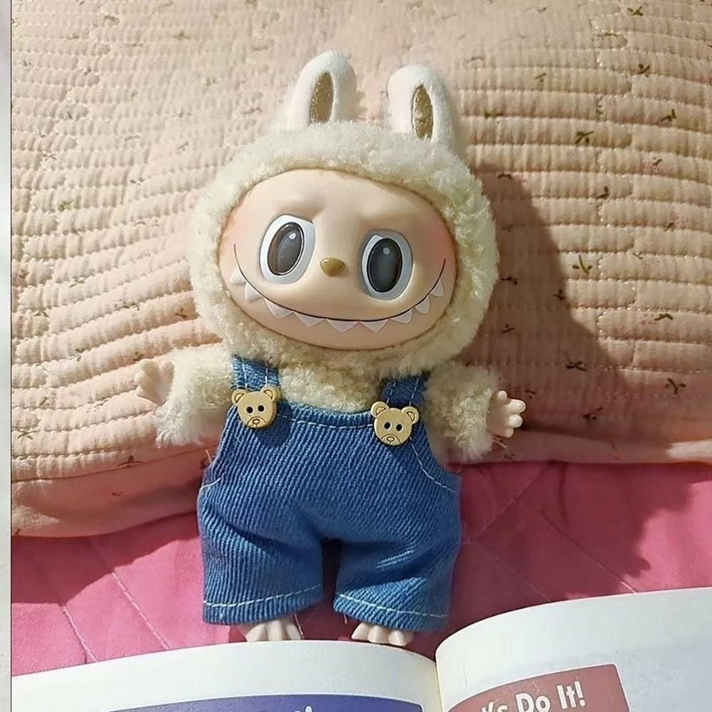 เสื้อผ้าชุดแต่งกายตุ๊กตาลาบูบู้Spot 17 cm labubu blind box ตุ๊กตาเปลี่ยนน่ารักการ์ตูนตุ๊กตาjumpsuitกระเป๋าหมวก