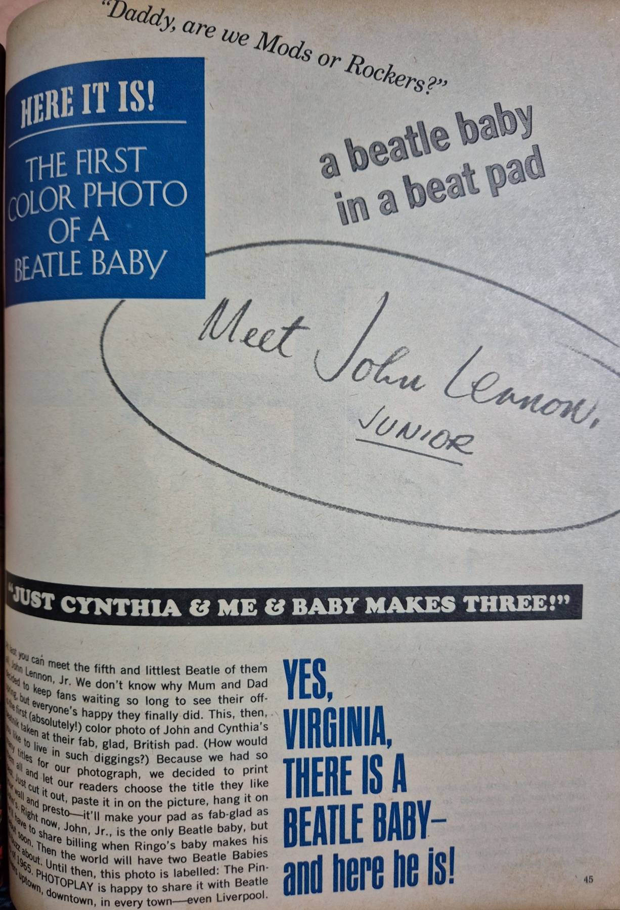 Photoplay magazine September 1965 Sean Connery vs Robert Vaughn Jackie