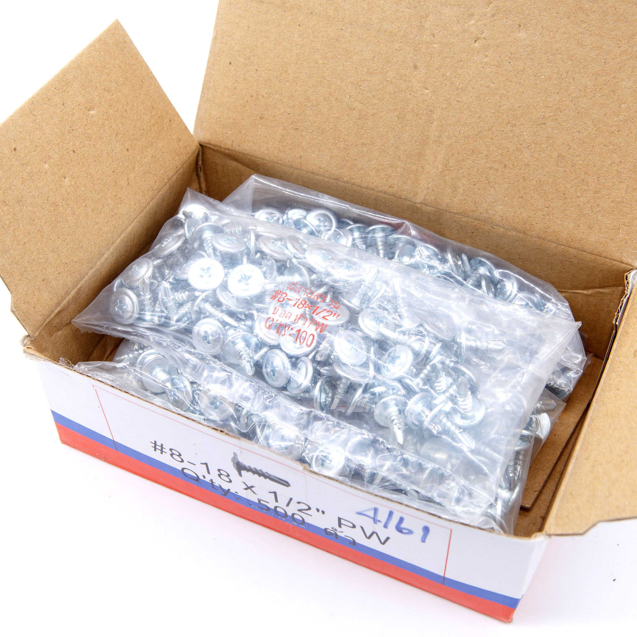 น๊อตสกรูหัวนูน PW ปลายสว่านสำหรับยึดโครงเหล็ก (ถุงละ 100 ตัว) (สกรูปลายสว่านหัวเวเฟอร์) [ขายส่ง]