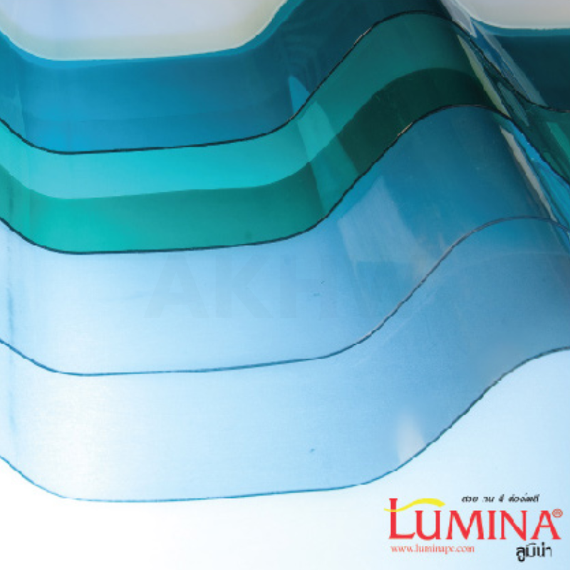 กระเบื้องใสลอนคู่ 4ฟุต/5ฟุต หนา1.2mm ยี่ห้อ LUMINA(ลูมิน่า) ขายยกลัง25แผ่น