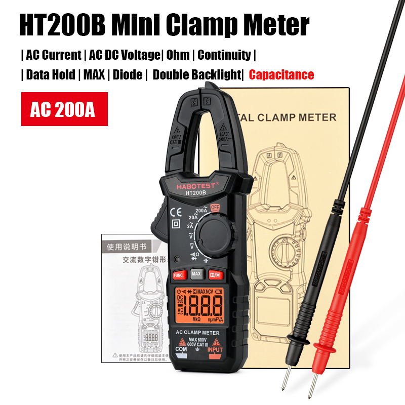 HABOTEST HT200B Mini AC Digital Clamp Meter True