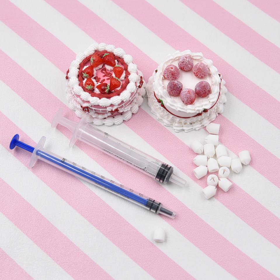 DIY มินิเค้กตกแต่งหัวฉีดครีมกาว 3D เข็มฉีดยา jam หัวฉีดขนาดเล็กของเล่นกินได้ครีมดินตกแต่งหัวฉีด