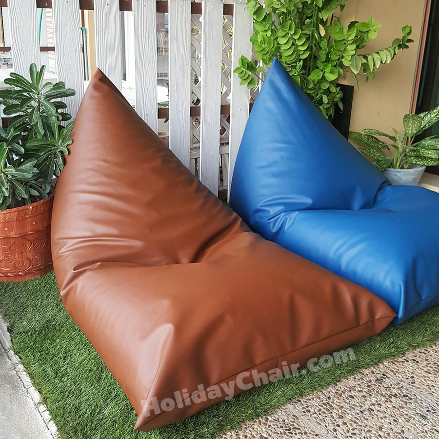 เก้าอี้เม็ดโฟม ทรงสามเหลี่ยม หนัง PU bean bag บีนแบค เบาะเม็ดโฟม เก้าอี้นั่งเล่น เบาะนั่งเม็ดโฟม บีนแบ็ก กันน้ำ ใช้กลางแจ้งได้ HC-061