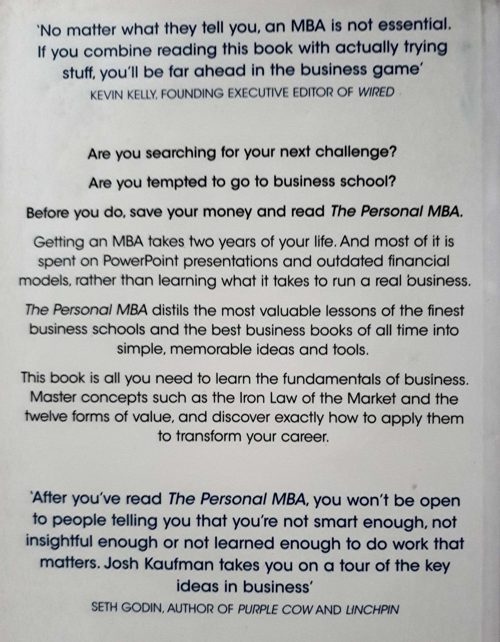 THE PERSONAL MBA : Josh Kaufman