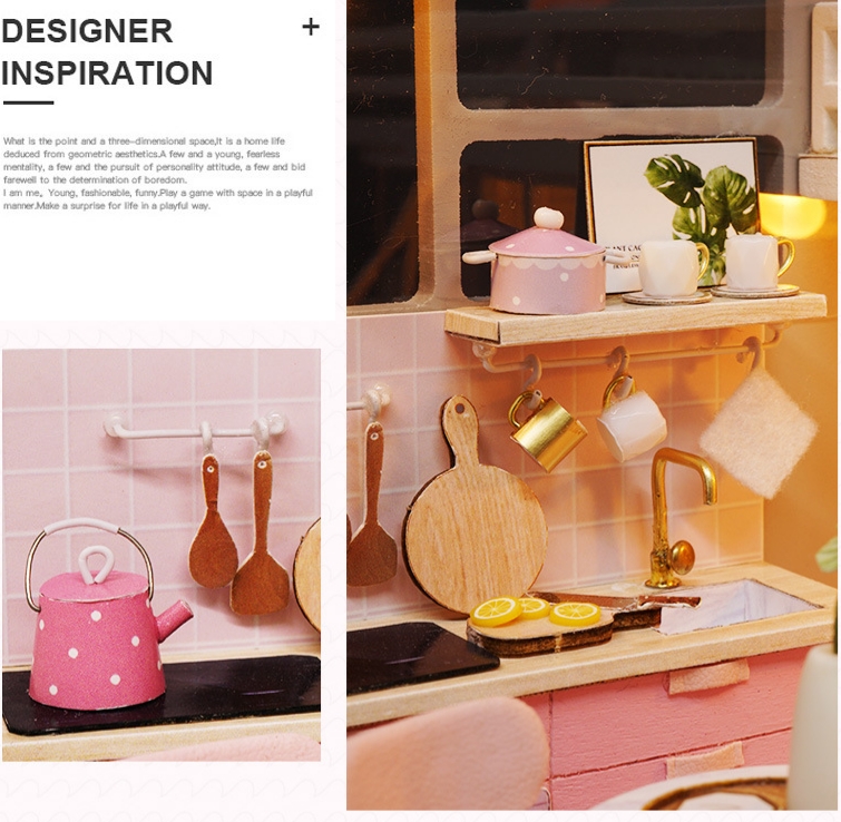 โมเดลจำลองบ้านจิ๋ว girlish dream สไตล์สาวหวานสำหรับนักประดิษฐ์และนักสะสมโมเดลโดยเฉพาะ