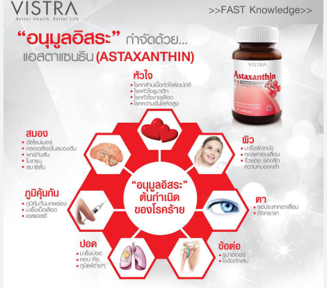 VISTRA Astaxanthin 4 mg. 30 เม็ด