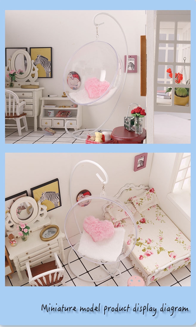 เก้าอี้จิ๋วแบบตะกร้าแขวนแขวนเก้าอี้เหมาะสำหรับเป็นพร๊อพตุ๊กตา Ob11 อุปกรณ์ประกอบฉากฉากถ่ายภาพเด็กพร้อมตุ๊กตา GSC