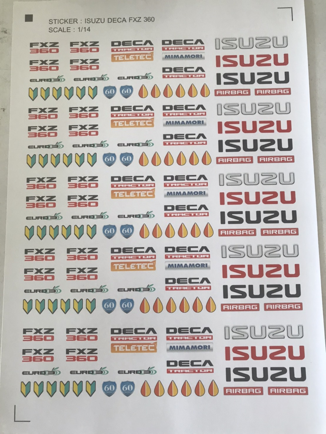 สติ๊กเกอร์แป๊ะรถบังคับก่อสร้าง ISUZU FXZ360 STICKER 1-14