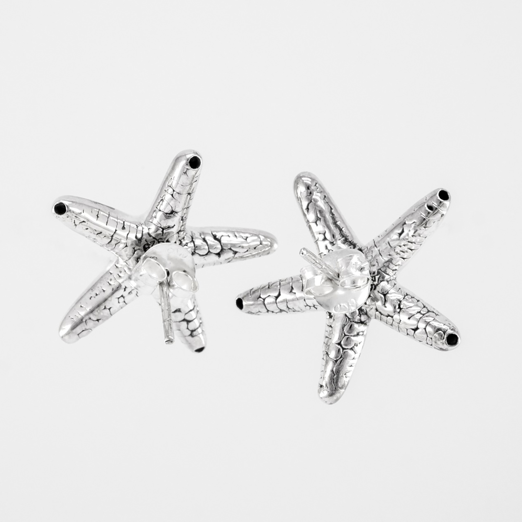 STUD STARFISH EARRINGS IN 925% STERLING SILVER FORMED LIGHT-WEIGHT FOR WOMEN GIRL MEN.