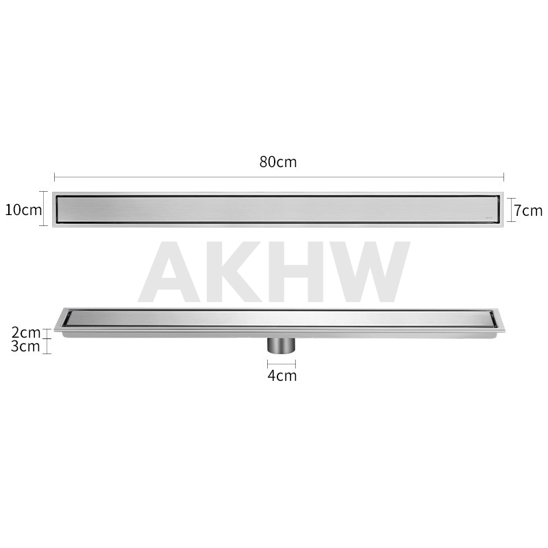 ตะแกรงน้ำทิ้งแบบยาว ลายเรียบทึบ KingsMan วัสดุสแตนเลสแท้ SUS304 ทนทาน ไม่เป็นสนิม [ขายปลีก/ส่ง]